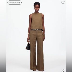 Madewell The Zoe Relaxed Wide Pant in 100% Linen - Size 6